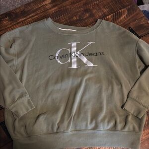 Calvin Klein Men's Khaki Crewneck Sweater